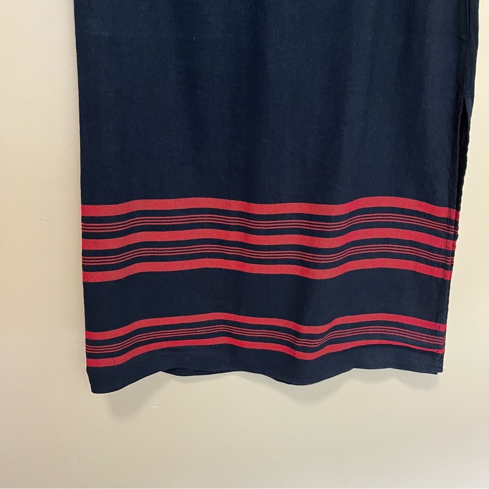 J. Jill Linen Blend Navy Blue With Red Stripes Skirt - Size XS - Picture 6 of 12